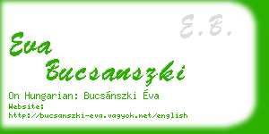 eva bucsanszki business card